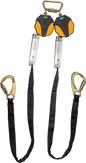 Workman Mini Personal Fall Limiter, 9', Single-leg or Twin-leg, Tieback, FP5K snaphook, OSHA, Yellow/Black