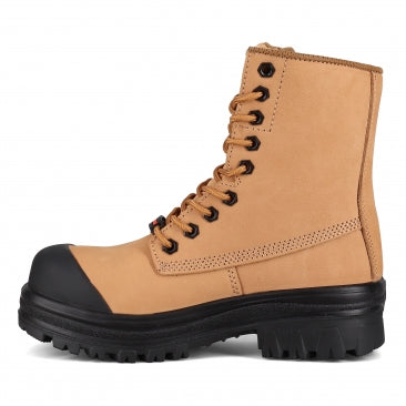 Storm Work Boots, Leather, Steel Toe, Tan