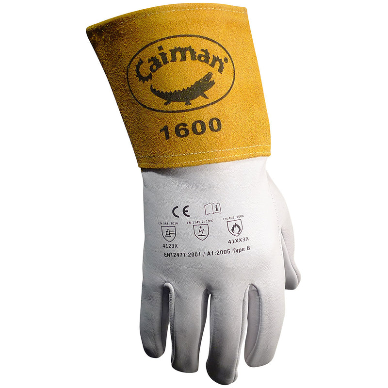 Caiman TIG Welder's Glove with Premium Goat Grain Leather, Pack of 6