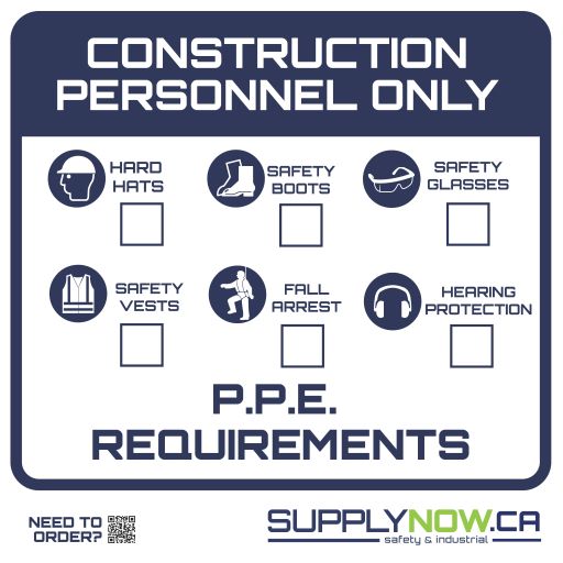 PPE Requirements Sign, 24 x 24-inch, Corrugated – Supplynow Limited