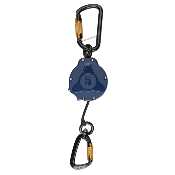 Retractable Tool Tether, Dyneema Rope with Dual Aluminum Carabiners, 48"