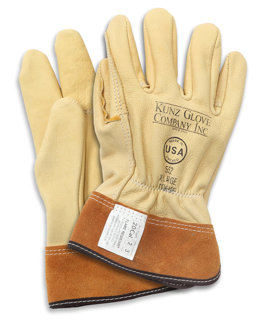 Kunz Cowhide Driver Style Work Glove with Cuff