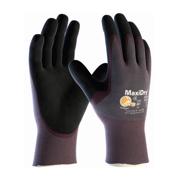 Atg Maxi Dry Seamless Knit Gloves For General Duty, Non-Slip Grip, Sold By Pair-GP56424XS
