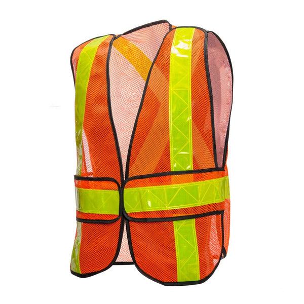 5 Pt.Tearaway Mesh Traffic Vest 2 Reflective Tape Orange Regular-580180