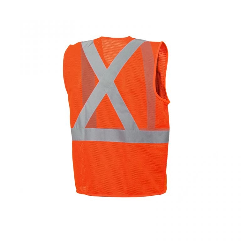Economy Mesh Traffic Vest Orange 2 Reflective Tape Small-59A10102