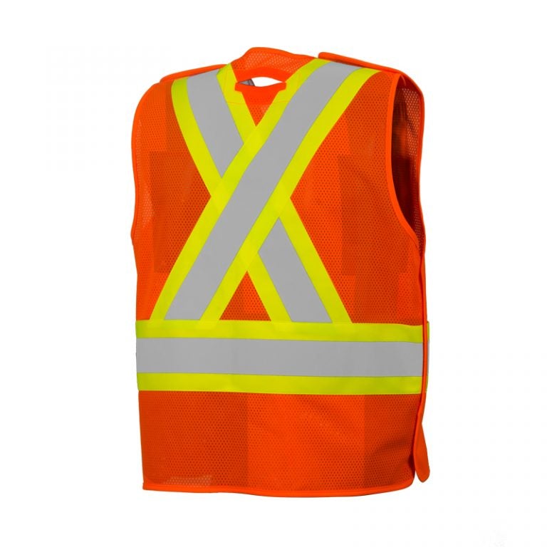 5 Pt. Tearaway FR Mesh High Visibility Safety Vest, 4" Reflective Tape
