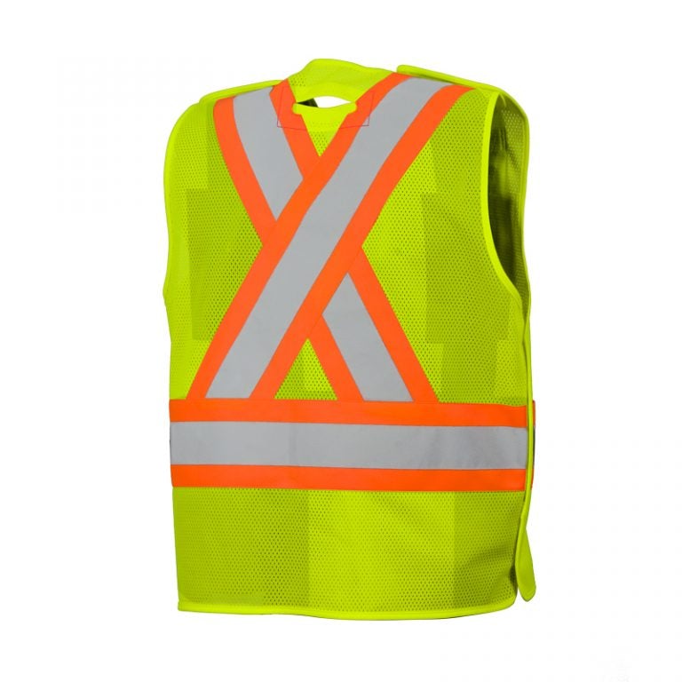 5 Pt. Tearaway FR Mesh High Visibility Safety Vest, 4" Reflective Tape