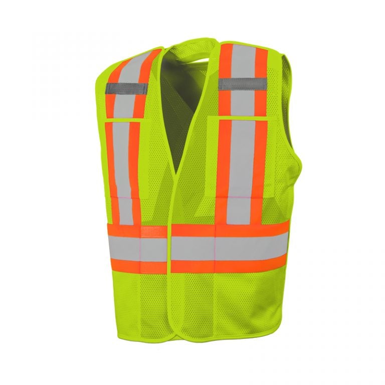 5 Pt. Tearaway FR Mesh High Visibility Safety Vest, 4" Reflective Tape