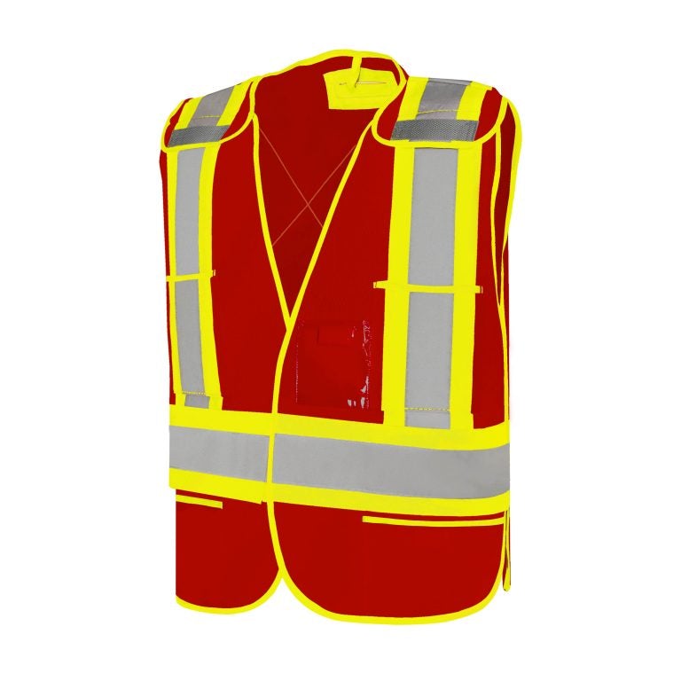 5 Pt. Tearaway Solid High Visibility Safety Vest