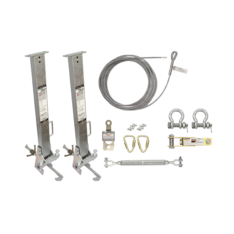 SteelGrip Temporary Horizontal Lifeline System with Stanchions