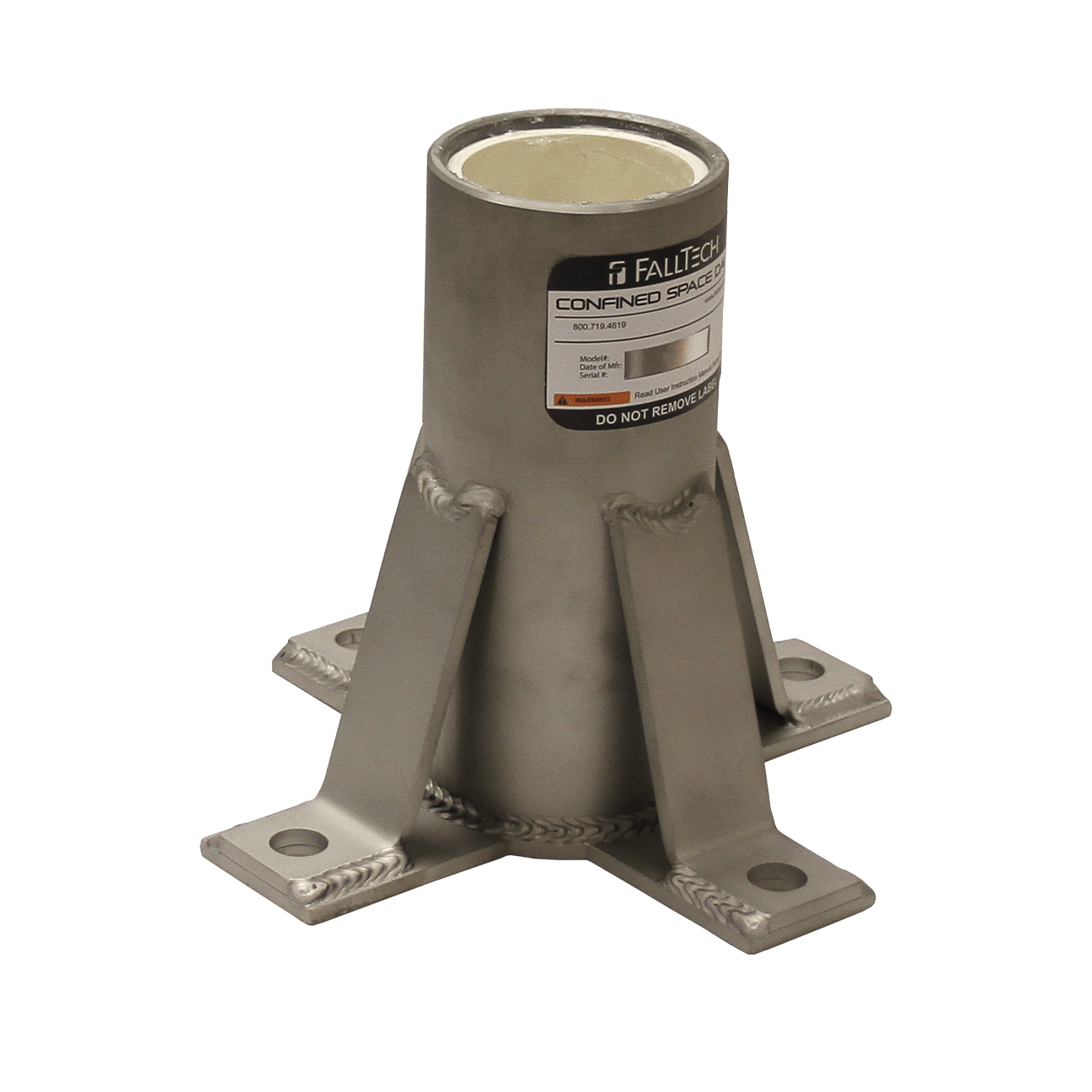 Floor-mount Plated Steel Bolt-on Fixed Davit Base