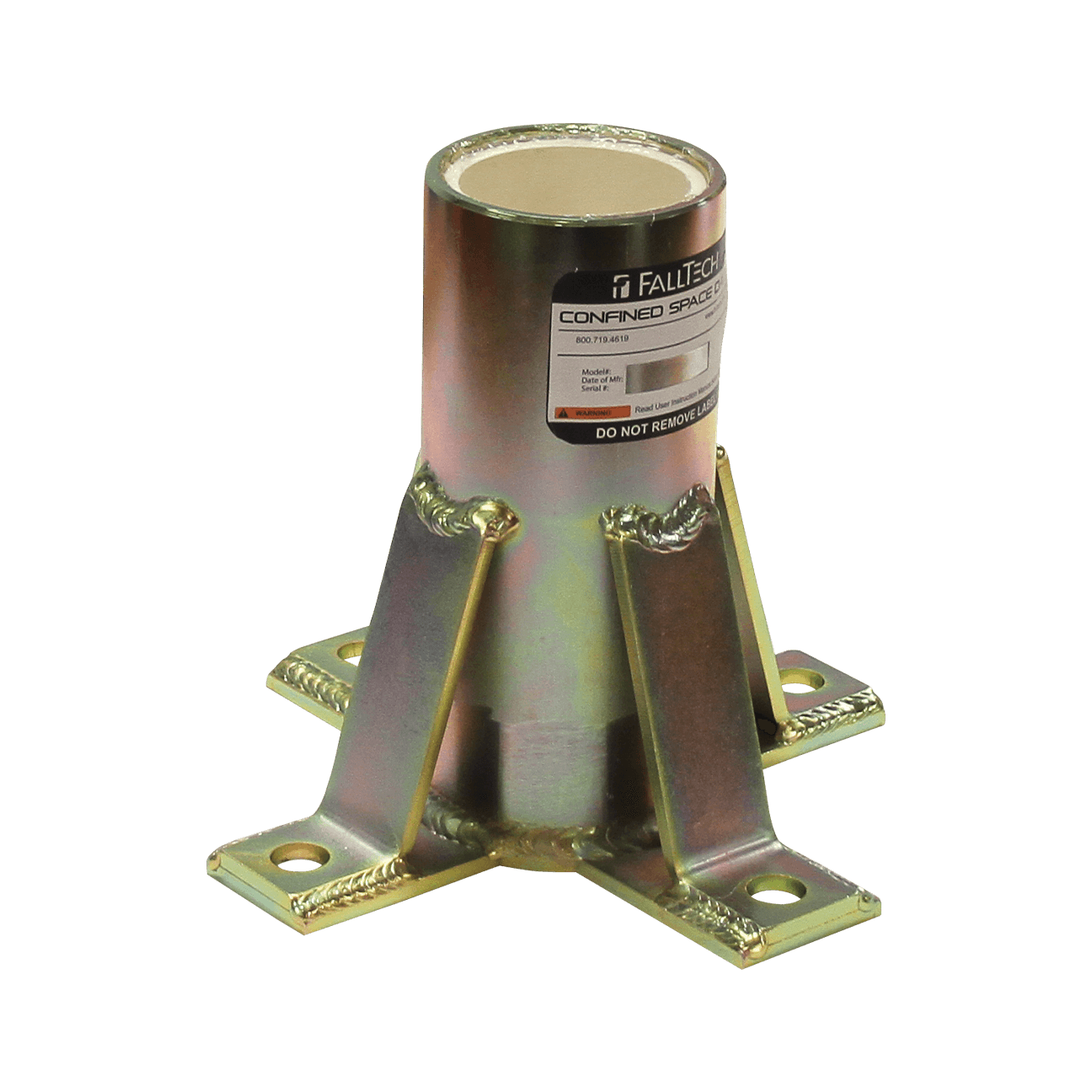 Floor-mount Plated Steel Bolt-on Fixed Davit Base