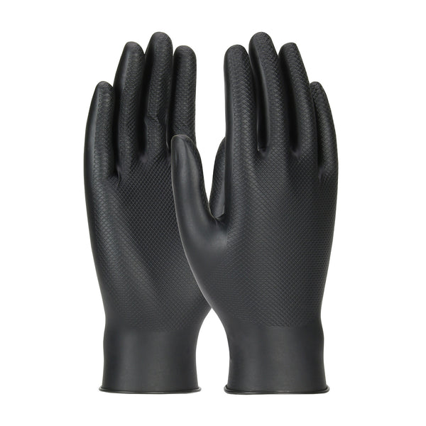 Disposable Nitrile Glove, Powder Free with Textured Grip-4 Mil-GP63532PFS