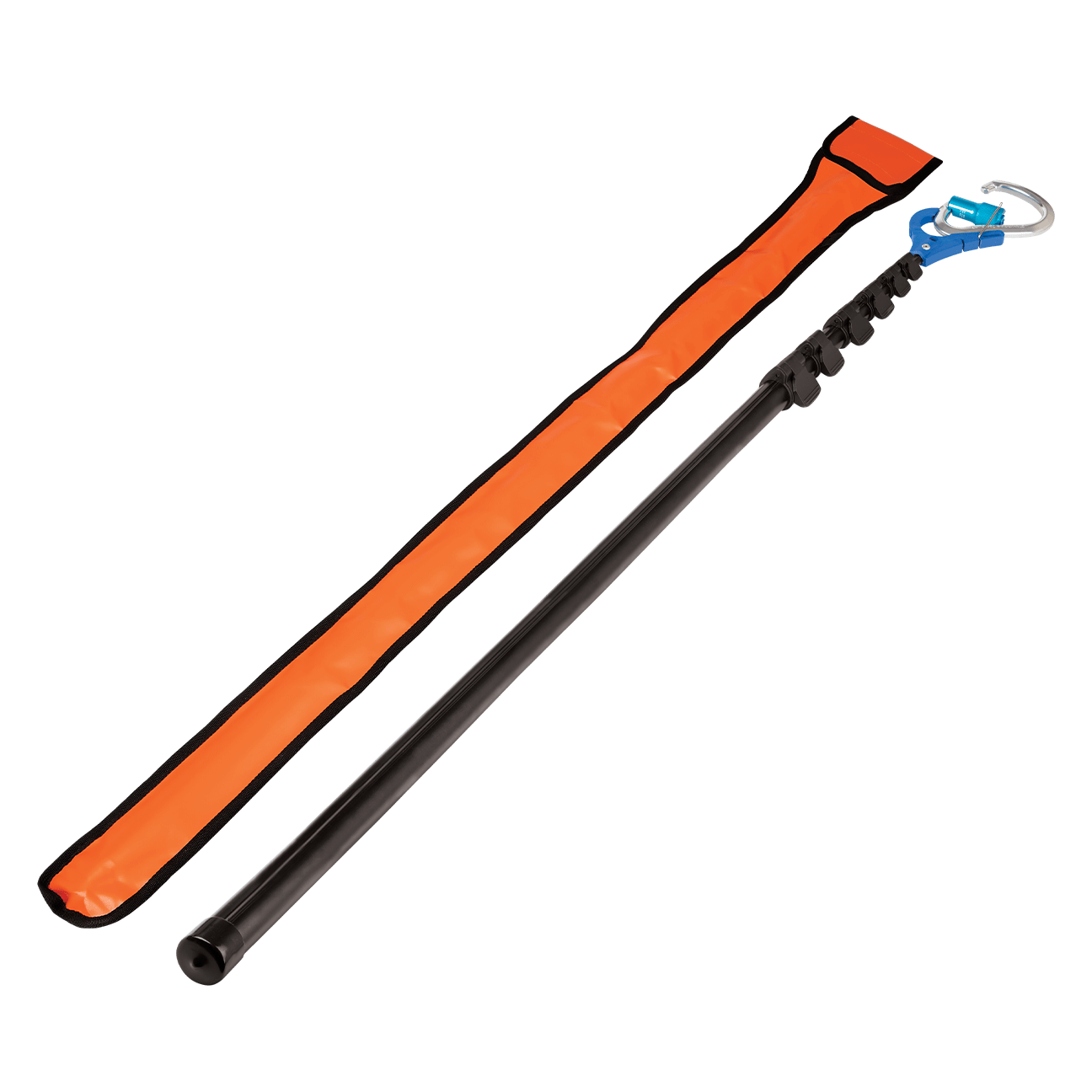 Adjustable-reach Rescue Pole with Carabiner