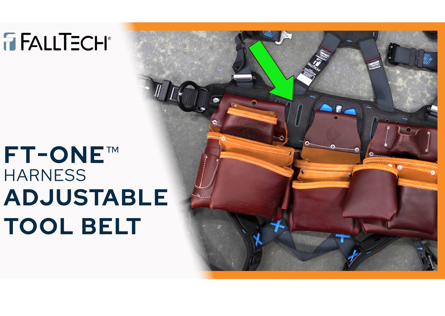 FT-One Full Body Safety Harness With Tool Belt, Tongue Buckle Leg Adjustments