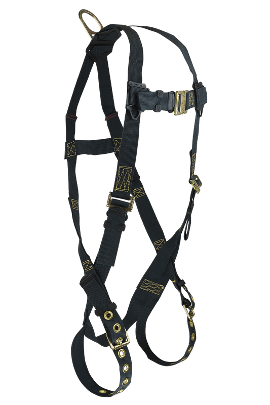 WeldTech® 1D Standard Kevlar® Non-belted Full Body Harness, Tongue Buckle Leg Adjustment