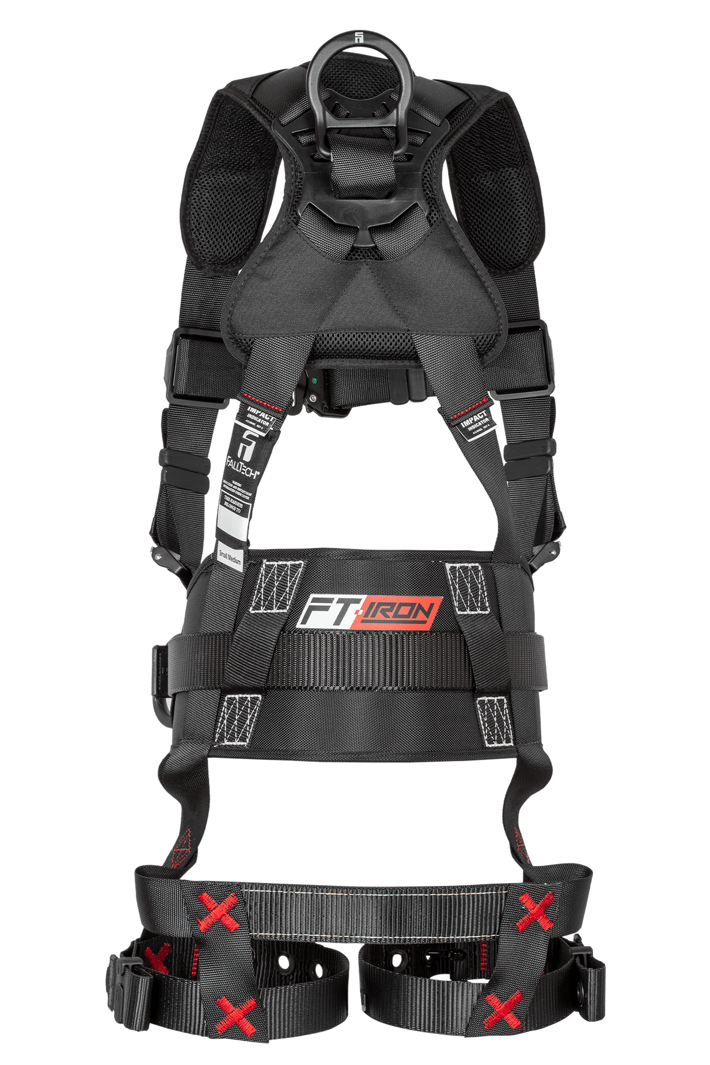 FT-Iron 3D Construction Belted Full Body Harness, Tongue Buckle Leg Adjustment