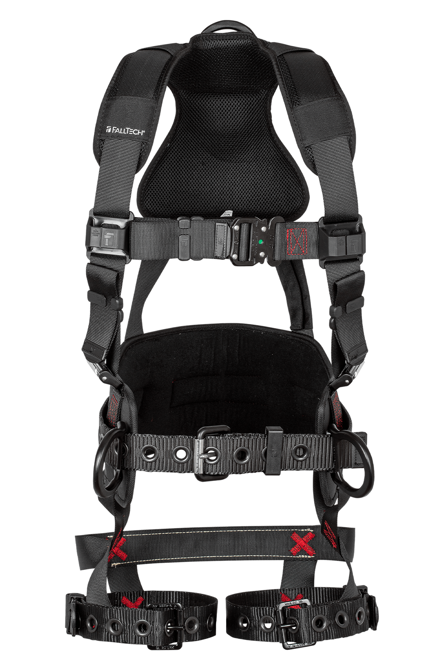 FT-Iron 3D Construction Belted Full Body Harness, Tongue Buckle Leg Adjustment