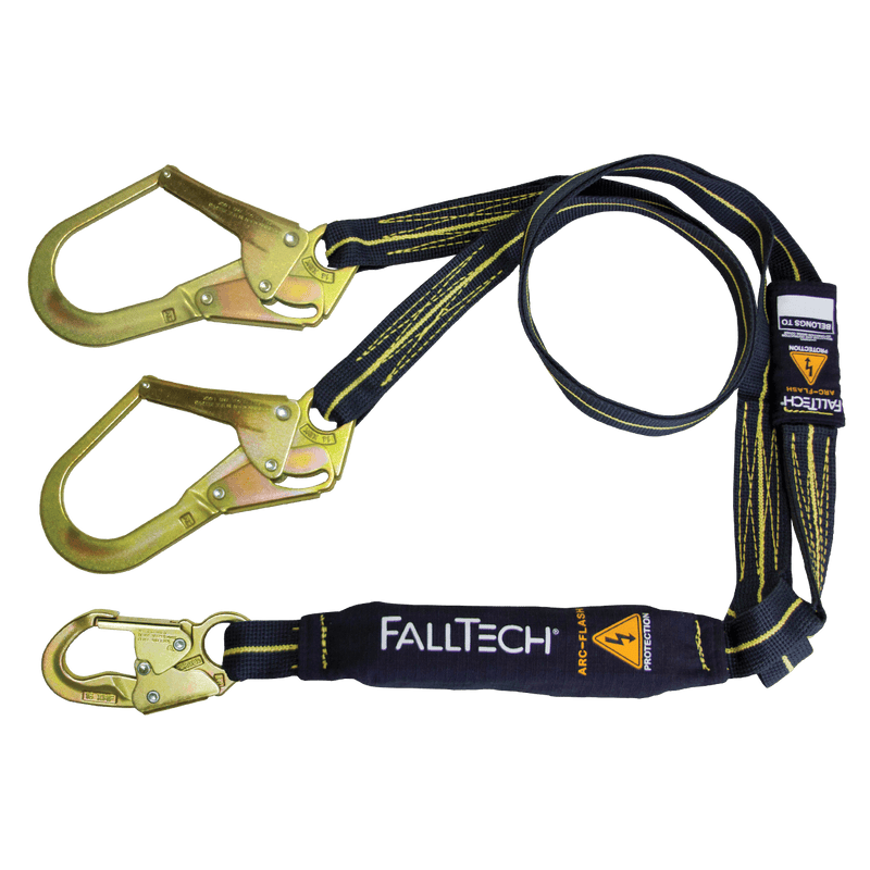 6' Arc Flash Energy Absorbing Lanyard, Double-leg with Steel Connectors