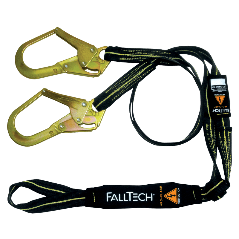 6ft Arc Flash Energy Absorbing Lanyard, Double-leg with Steel Connectors