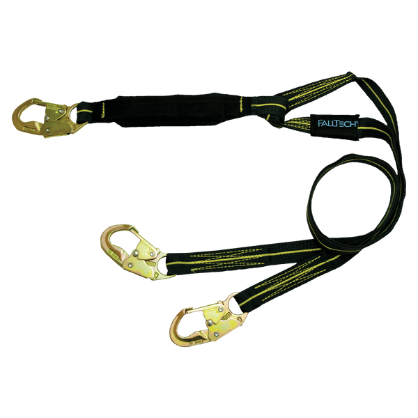 6' WeldTech® Kevlar® Energy Absorbing Lanyard, Double-leg with Steel Snap Hooks - CSA