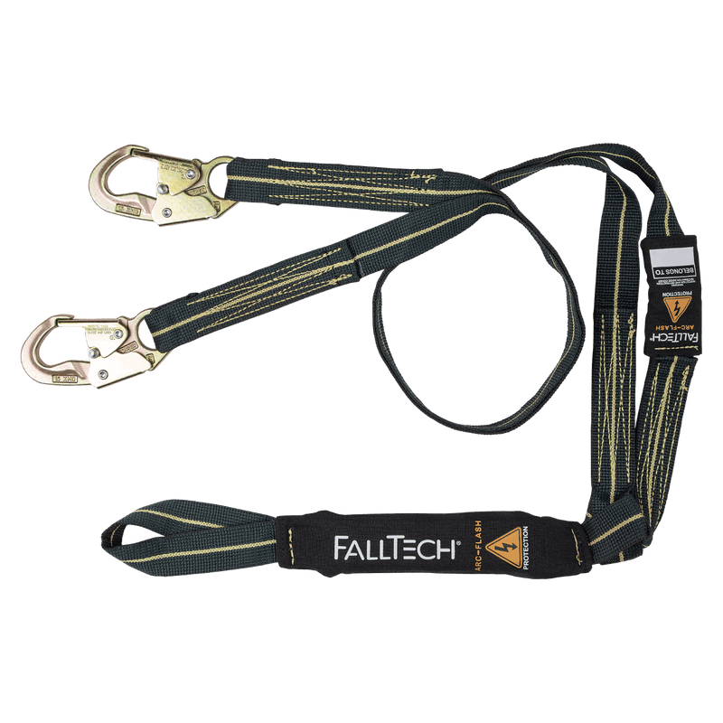 6ft Arc Flash Energy Absorbing Lanyard, Double-leg with Steel Connectors