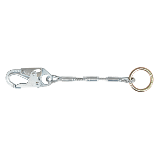18" Cable Dorsal D-ring Extender with Steel Snap Hook