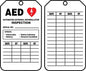 "AED Status"- Inspection and Status Record Tag