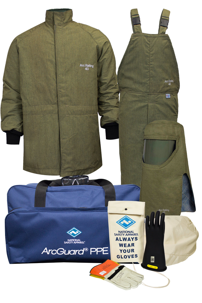 40 Cal ArcGaurd Revolite Arc Flash Kit With Short Coat & Bib Overalls