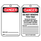 Blank Tag- OSHA Danger Equipment Status Tag