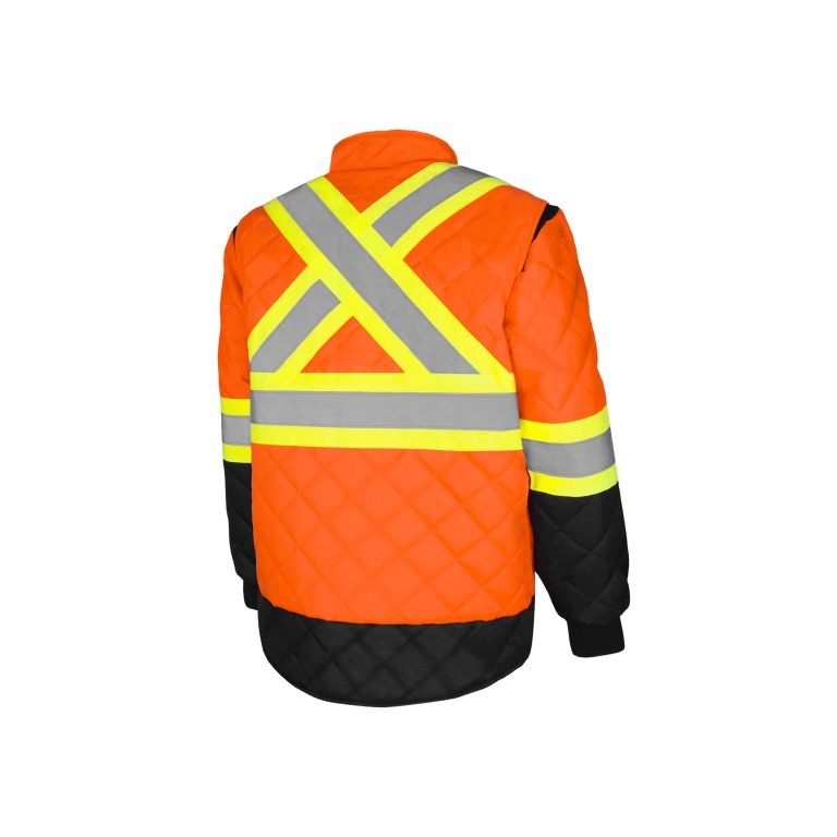 Quilted High Visibility Safety Freezer Jacket, 4" Reflective Tape