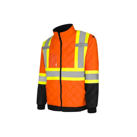 Quilted Traffic Freezer Jacket 4 Reflective Tape OrangeBlack Small-C22158102