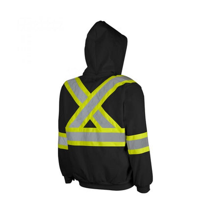 High Visibility Safety Hoodie with Detachable Hood, 4" Reflective Tape