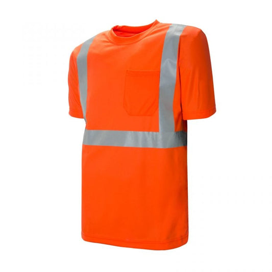 Traffic TShirt Polyester 2 Reflective Tape Orange Small-C59127102