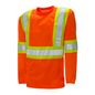 High Visibility Safety T-Shirt, Polyester, 4" Reflective Tape, Long Sleeve