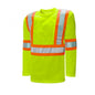 High Visibility Safety T-Shirt, Polyester, 4" Reflective Tape, Long Sleeve