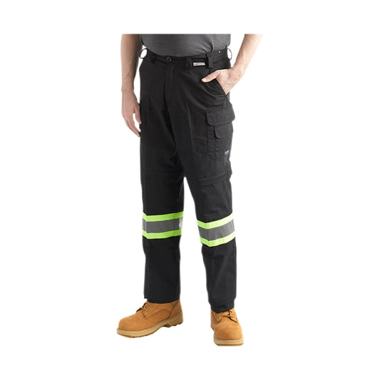 Coolworks Ventilated High Visibility Workpants, with 4" Reflective Tape - Black