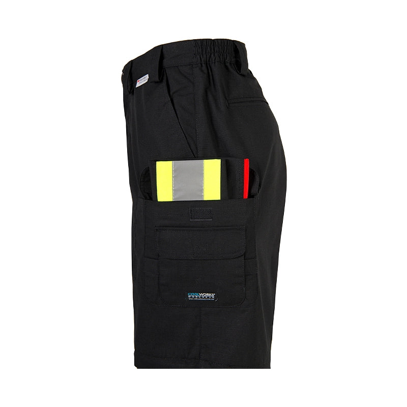 Coolworks Ventilated High Visibility Workpants, with 4" Reflective Tape - Black