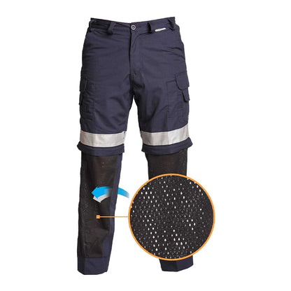 Coolworks Ventilated High Visibility Workpants, with 2" Reflective Tape - Blue