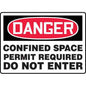 "Confined Space, Permit Required Do Not Enter" -OSHA Danger Safety Sign