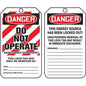"Do Not Operate Maintenance Department"-Lockout Tag