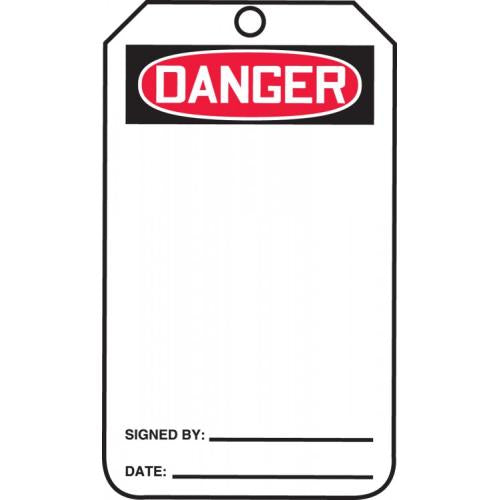 Double Sided Blank Tag- OSHA Danger Equipment Status Tag