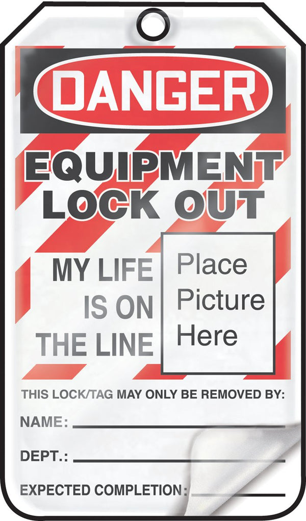 "Equipment Lockout"- Self-Laminating Lockout Tag