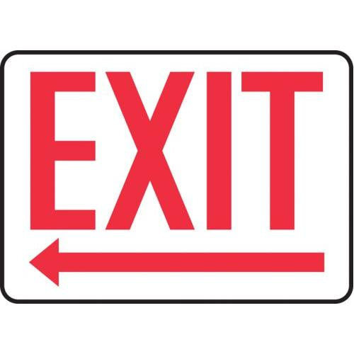 "Exit (Left Arrow)" -Safety Sign
