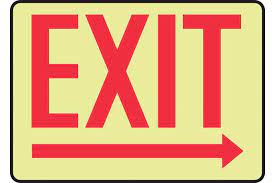"Exit (Right Arrow)" -Safety Sign