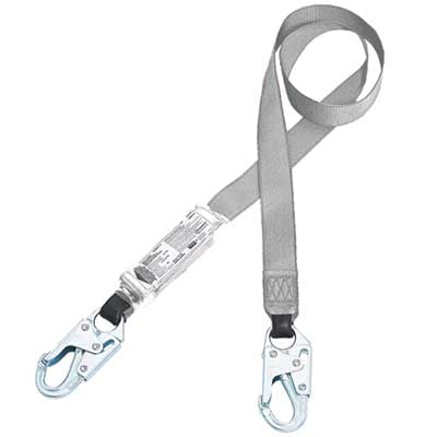 Dyna-ONE Single-Leg Lanyard with Energy Absorber and Two Small Snap Hooks
