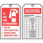"Fire Extinguisher Instructions"- Inspection and Status Record Tag