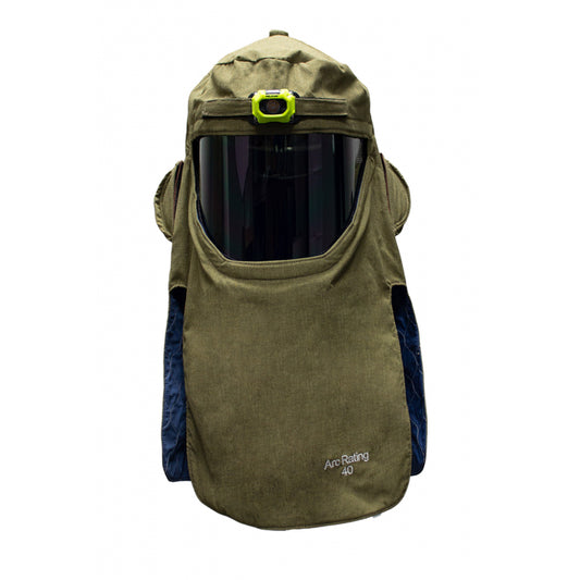 40 Cal ArcGaurd Revolite Crossvent Hood with Pureview Face Shield and Headlamp