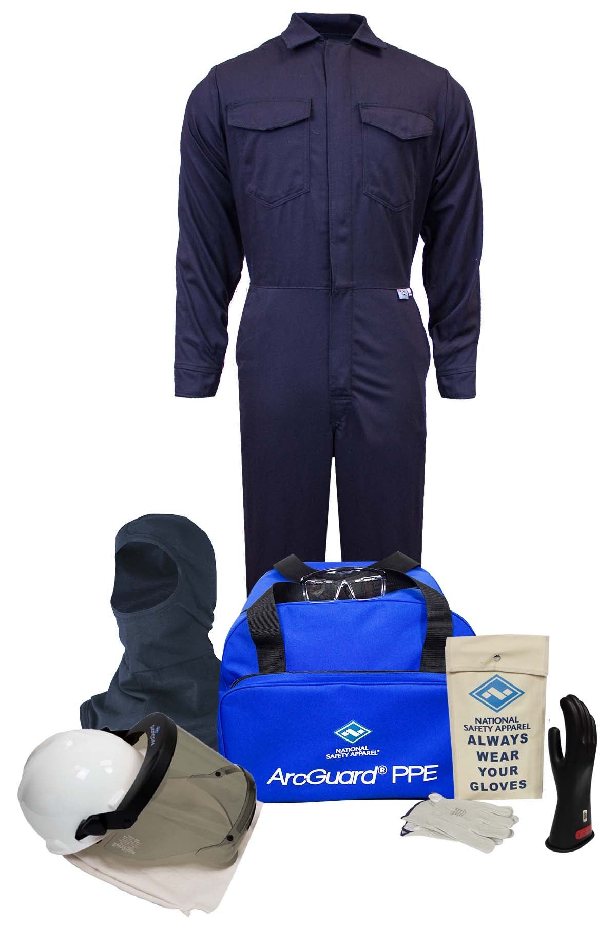 12 Cal ArcGaurd Arc Flash Kit With Pureview Visor, Balaclava, & FR Coveralls in UltraSoft