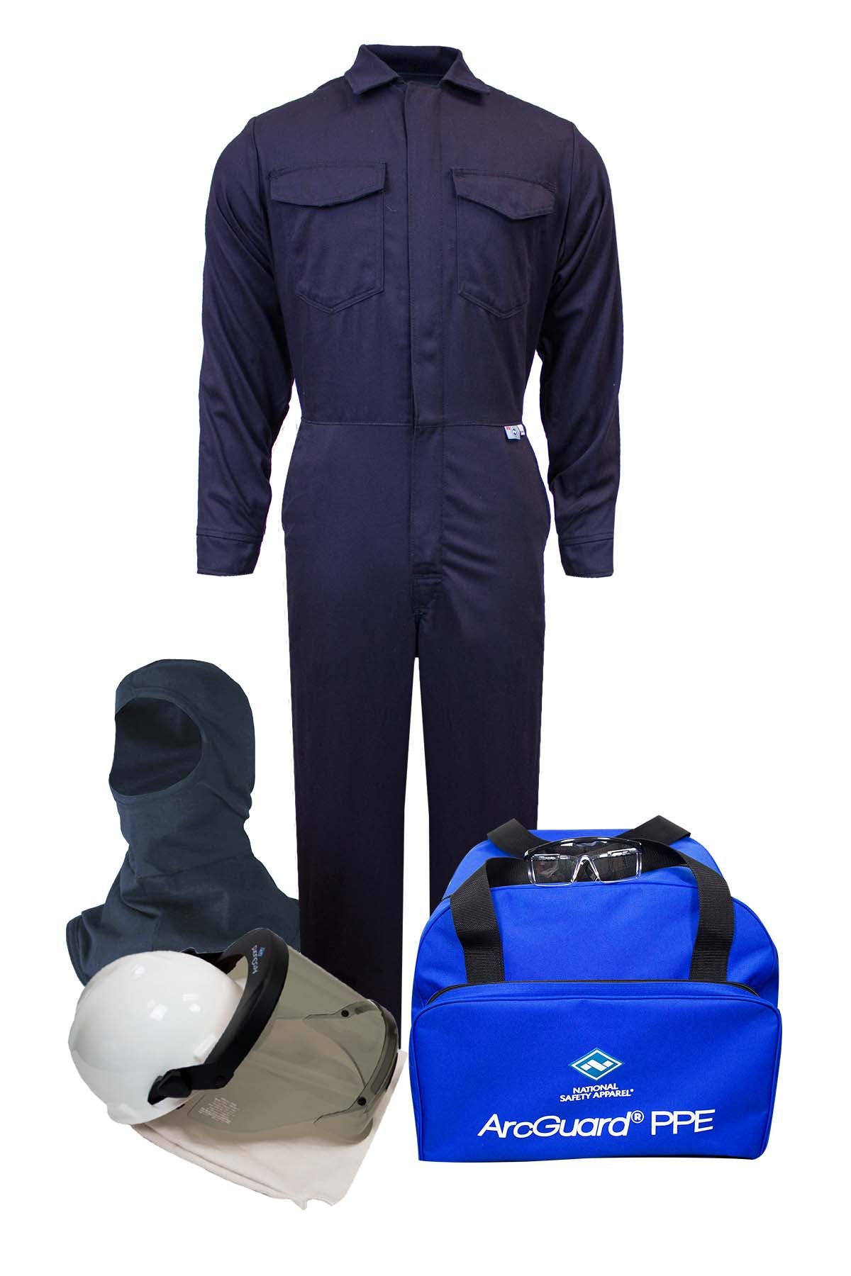 12 Cal ArcGaurd Arc Flash Kit With Pureview Visor, Balaclava, & FR Coveralls in UltraSoft